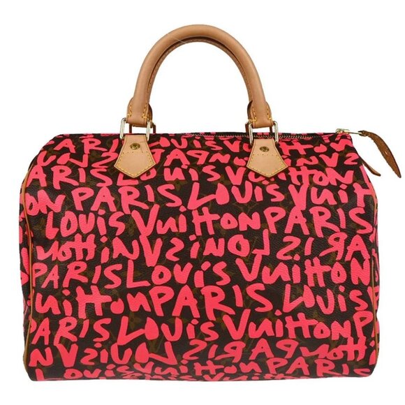 Louis Vuitton Pink Monogram Graffiti Speedy 30 Handbag - Picture 1 of 10